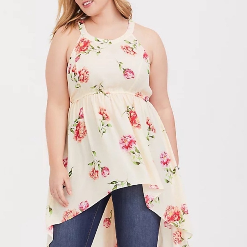 Torrid Floral Georgette Hi Lo Blouse